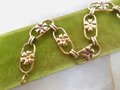Vintage Gold Fill Flower Bracelet Chain Link Daisy Skinny Chain GF Jewelry Gift Mid Century, VivianJoel.com