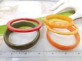 Vintage BAKELITE LOT 5  Bangle Bracelet Stack Tested Green Red Butterscotch Yellow Old Plastic Mid Century Jewelry Gift, VivianJoel