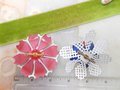 Vintage LOT 2 MOD Patriotic Brooch Enamel Flower Pin Red White Blue USA Daisy Jewelry Gift Mid Century, VivianJoel.com