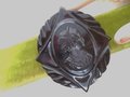 Vintage Black BAKELITE Brooch Carved Cameo Large Pin Art Deco Mourning Victorian Old Plastic ERA Mid Century Jewelry Gift, VivianJoel.com