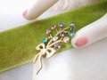 Vintage Crystal Bouquet Brooch Gold Fill Designer TK KT GF Rhinestone Mid Century Jewelry Gift, VivianJoel.com