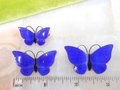 Vintage VOLMER BAHNER Denmark STERLING Silver Butterfly Pin Set Brooch Trio Enamel Blue Guilloche Designer Mid Century, VivianJoel.com