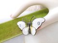Vintage HROAR PRYDZ Norway Brooch STERLING Silver Butterfly Pin Enamel Guilloche Jens Erik Jensen 925 Mid Century Jewelry, VivianJoel.com