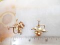 Vintage KREMENTZ Rose Flower Earrings Gold Overlay Two Tone Minimalist Wedding Flower Original Box Mid Century Jewelry Gift, VivianJoel.com