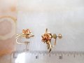 Vintage KREMENTZ Rose Flower Earrings Gold Overlay Two Tone Minimalist Wedding Flower Original Box Mid Century Jewelry Gift, VivianJoel.com