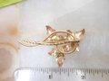Vintage VAN DELL Crystal Brooch GF Flower Pin Gold Fill Delicate Elegant Mid Century Designer Jewelry Gift, VivianJoel.com