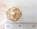 Vintage STAR-ART Gold Fill Brooch Circle Pearl GF Pin Petite Love Knot Infinity Wedding Mid Century Designer Jewelry Gift, VivianJoel.com