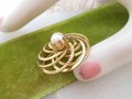 Vintage STAR-ART Gold Fill Brooch Circle Pearl GF Pin Petite Love Knot Infinity Wedding Mid Century Designer Jewelry Gift, VivianJoel.com
