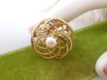 Vintage STAR-ART Gold Fill Brooch Circle Pearl GF Pin Petite Love Knot Infinity Wedding Mid Century Designer Jewelry Gift, VivianJoel.com