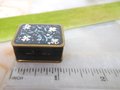 Vintage VOLUPTE Brass Enamel Small Snuff Ring Pill Box Casket Petite Tiny Flower Handpaint Jewelry Gift Mid Century, VivianJoel.com