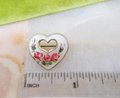 Vintage NORWAY STERLING Silver Pink Rose Heart Enamel Guilloche Brooch Petite Pin OPRO Mid Century Wedding Jewelry Gift, VivianJoel.com
