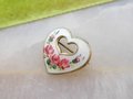 Vintage NORWAY STERLING Silver Pink Rose Heart Enamel Guilloche Brooch Petite Pin OPRO Mid Century Wedding Jewelry Gift, VivianJoel.com