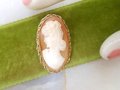 Vintage CATAMORE Cameo Brooch Chain Border Pin Gold Fill GF Designer Artisan Carved Mid Century Victorian Jewelry Gift, VivianJoel.com