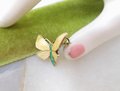 Vintage Norway STERLING SILVER Butterfly Pin Einar Modahl Brooch Enamel Yellow 925 Designer Mid Century Petite Jewelry Gift, VivianJoel.com