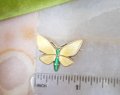 Vintage Norway STERLING SILVER Butterfly Pin Einar Modahl Brooch Enamel Yellow 925 Designer Mid Century Petite Jewelry Gift, VivianJoel.com