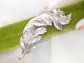 Vintage CORO Huge Textured Leaf Brooch Silvertone Ruffled Pin Designer Pegasus Classic Mid Century Jewelry Gift, VivianJoel.com