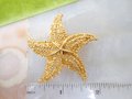 Vintage CORO Starfish Pin Gold Plate Figural Brooch Beach Tiki Tropical Designer Mid Century Jewelry Gift, VivianJoel.com