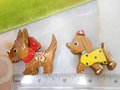 Vintage LOT 2 Carved Wood Pin Scottie Scotty Dog Terrier Brooch Jewelry Gift Japan Kitsch Artisan Mid Century, VivianJoel.com