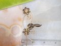 Vintage Gold Fill Brooch Daisy Flower Pin Two Tone Graceful Branch GF Mid Century Jewelry Gift, VivianJoel.com