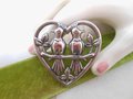 Vintage Norseland STERLING SILVER Brooch CORO Designer Pin Heart Figural Lovebird Mid Century Jewelry Gift, VivianJoel.com