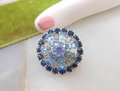 Vintage WEISS Blue Crystal Pin Rhinestone Keystone Brooch Petite Designer Mid Century Wedding Jewelry Gift, VivianJoel.com