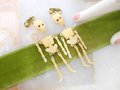 Vintage Swingy Skeleton Earrings Clip On Dangle Drop Plastic Halloween Goth Day of the Dead Spooky Jewelry Gift Mid Century, VivianJoel.com