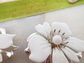 Vintage Lot 2 SARAH COVENTRY Flower Booch White Enamel Pin Summer Magic Mid Century Jewelry *FLAWED As Is*, VivianJoel.com