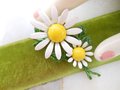 Vintage White Daisy Brooch Flower Enamel Pin Retro Kitsch 1970s Summer Mid Century Jewelry Gift, VivianJoel.com