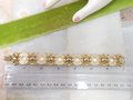 Vintage SARAH COVENTRY Chain Bracelet White Thermoset Rhinestone Gold Plate Snow Princess Mid Century Jewelry *Flaws As Is*, VivianJoel.com