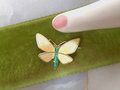 Vintage Norway STERLING SILVER Butterfly Pin Einar Modahl Brooch Enamel Yellow 925 Designer Mid Century Petite Jewelry Gift, VivianJoel.com
