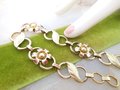 Vintage VAN DELL Sterling Silver Bracelet Gold Fill Minimalist 12K GF Flower Open Link Chain Designer Jewelry Mid Century, VivianJoel.com
