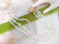 Vintage Art Deco Crystal Bead Necklace Aurora Borealis 3 Strand Collar Graduated Bib Stunner Sparkler Mid Century Jewelry, VivianJoel.com