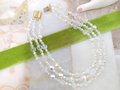 Vintage Art Deco Crystal Bead Necklace Aurora Borealis 3 Strand Collar Graduated Bib Stunner Sparkler Mid Century Jewelry, VivianJoel.com