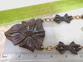 Vintage Carved Wood Necklace Huge Flower Pendant Bow Link Hand Made Artisan Folk Art Jewelry Gift Mid Century, VivianJoel.com