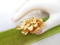 Vintage CORO CRAFT Flower Brooch Dimensional Layered Pin Gold Plate *as is* Designer Mid Century Jewelry, VivianJoel.com