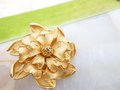 Vintage CORO CRAFT Flower Brooch Dimensional Layered Pin Gold Plate *as is* Designer Mid Century Jewelry, VivianJoel.com