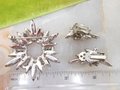 Vintage JULIANA Starburst Flower Brooch Earrings Set Hematite Pin Rhinestone Crystal Designer Verified Mid Century Jewelry, VivianJoel.com
