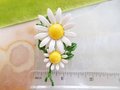 Vintage White Daisy Brooch Flower Enamel Pin Retro Kitsch 1970s Summer Mid Century Jewelry Gift, VivianJoel.com