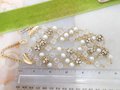 Vintage Crystal Pearl Choker Necklace Rhinestone Bead Multi Strand Beze Set Designer Mid Century Jewelry Gift, VivianJoel.com