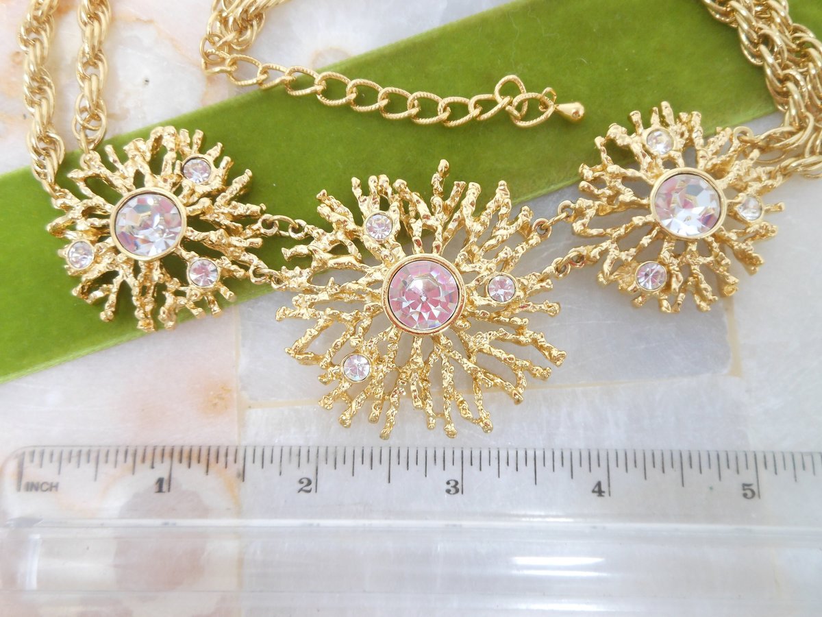 Vintage KJL KENNETH Jay LANE Designer Necklace Regal Riches Collection Statement Chunky Gold Plate Collar Avon Runway, VivianJoel.com