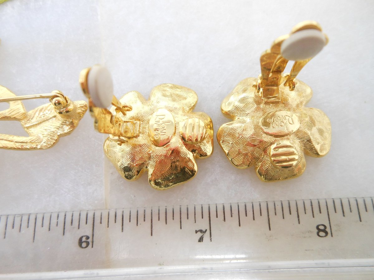 Vintage JOAN RIVERS Designer Duette Pin Brooch Earrings Flower Rhinestone Crystal Jewelry Collectible Gift, VivianJoel.com