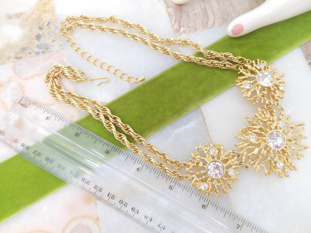 Vintage KJL KENNETH Jay LANE Designer Necklace Regal Riches Collection Statement Chunky Gold Plate Collar Avon Runway, VivianJoel.com