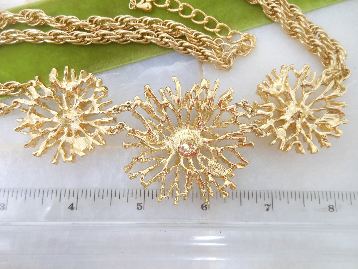 Vintage KJL KENNETH Jay LANE Designer Necklace Regal Riches Collection Statement Chunky Gold Plate Collar Avon Runway, VivianJoel.com