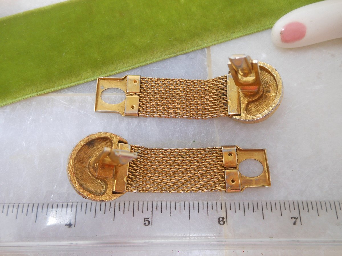 Vintage Blue Crystal Rivoli Cufflinks Gold Tone Groom Best Man Mid Century Cuff Link Jewelry Gift,  VivianJoel.com