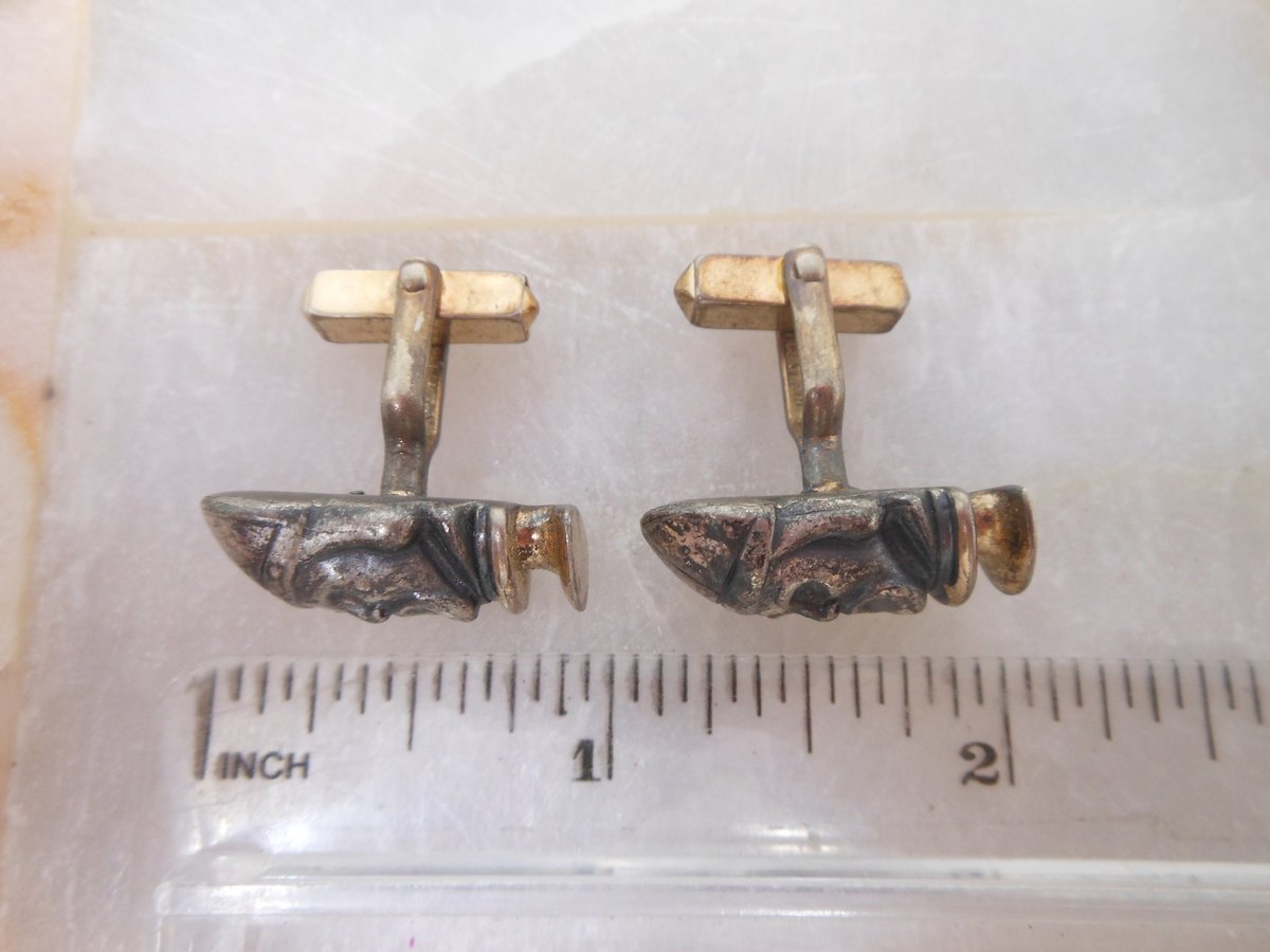 Vintage SWANK Chess Knight Figural Cufflinks Groom Best Man Mid Century Designer Cuff Links Jewelry Gift,  VivianJoel.com