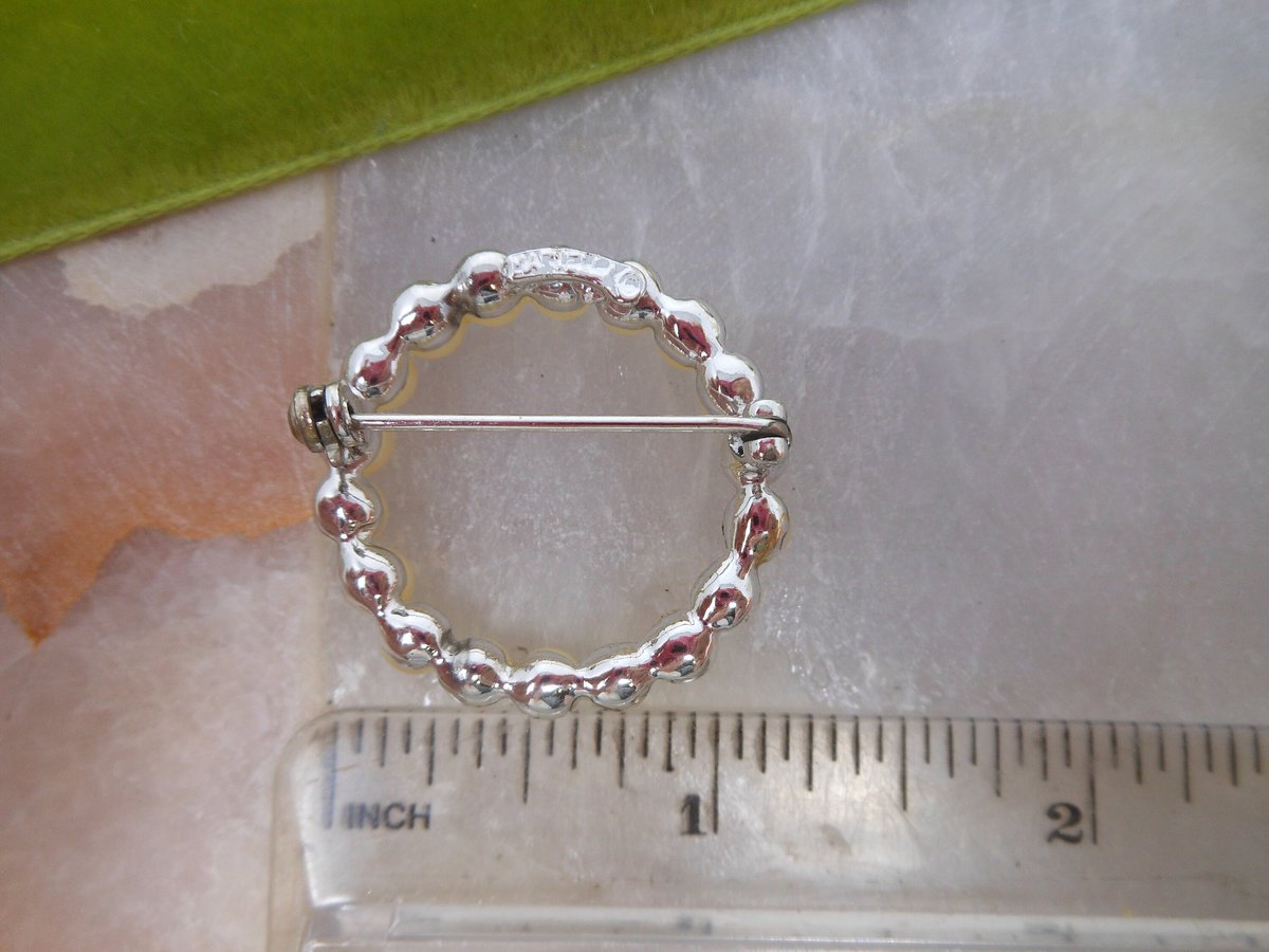 Vintage MARVELLA Brooch Faux Pearl Pin Bead Wreath Timeless Mid Century Designer Jewelry Gift, VivianJoel.com