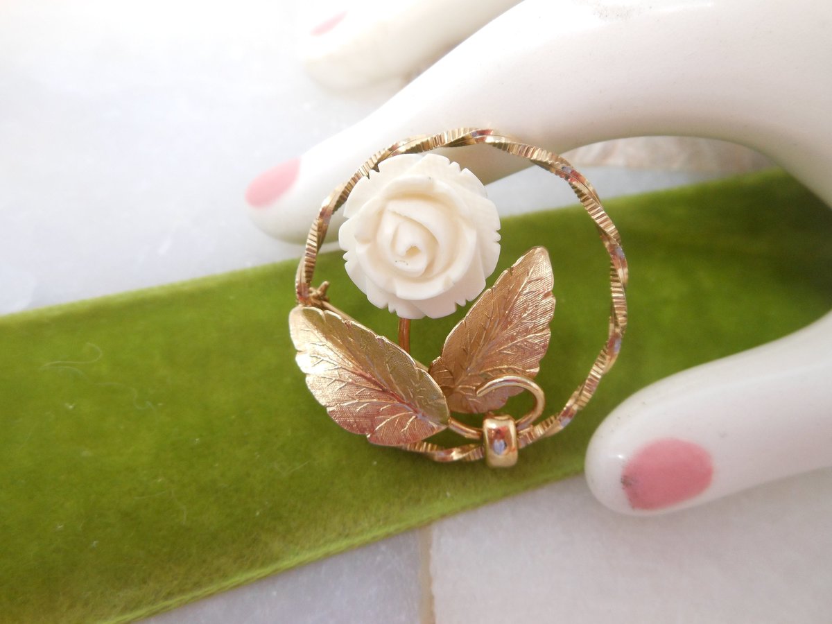 Vintage Rose Brooch Gold Fill Flower 14K GF Designer Pin ROLYN Petite Wreath Mid Century Jewelry Gift, VivianJoel.com