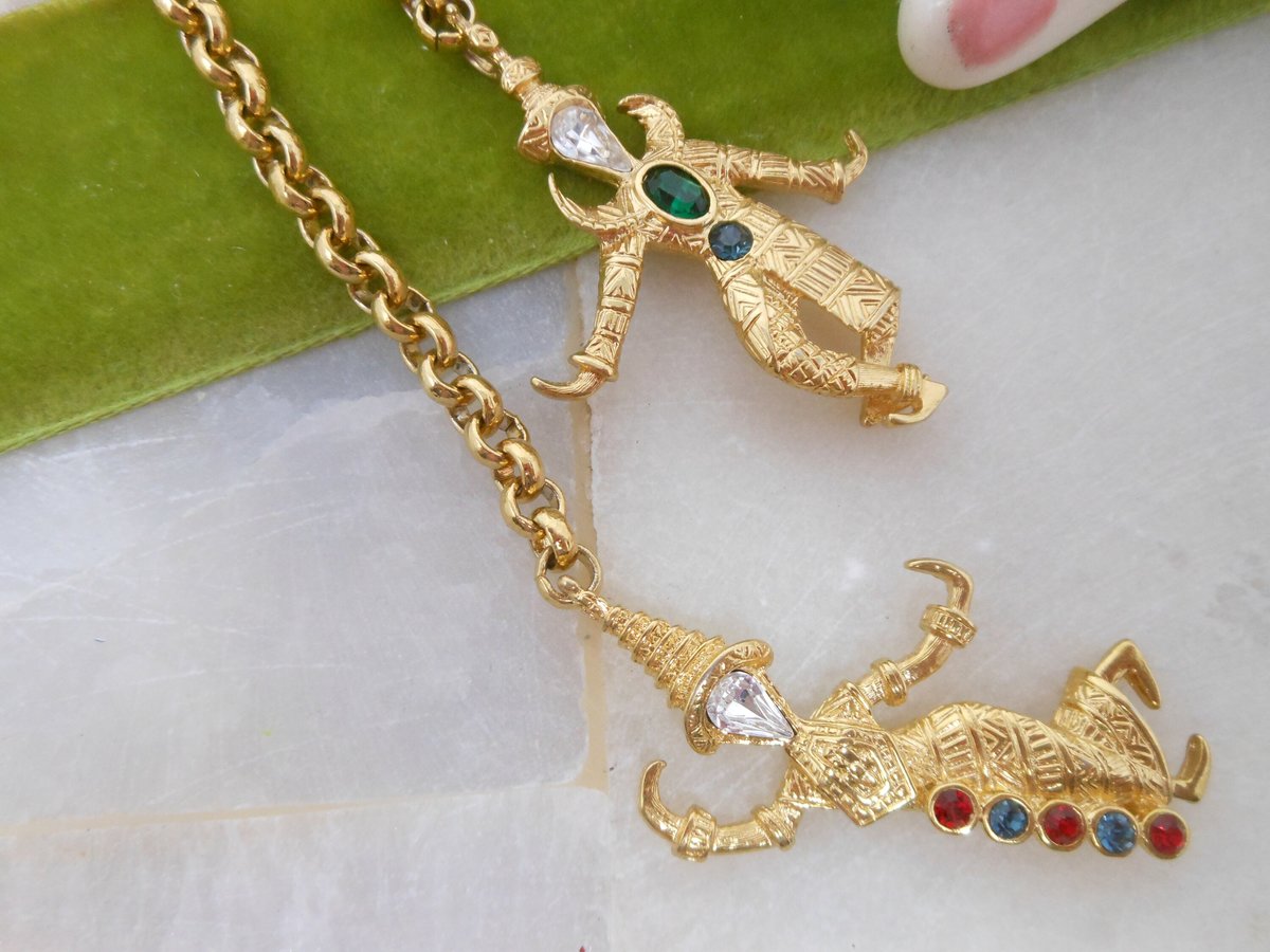 Vintage KJL KENNETH Jay LANE Pagoda Necklace Dangle Pendant Figural Asian Revival Runway Statement, VivianJoel.com