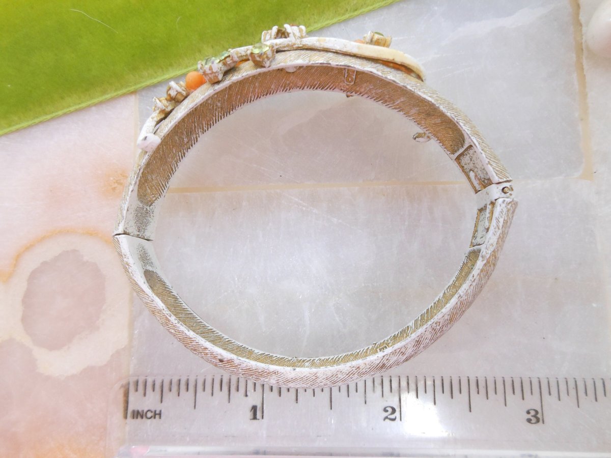 Vintage FLORENZA Ornate Rhinestone Bracelet Clamper Cuff Victorian Revival Designer Jewelry Gift Mid Century, VivianJoel.com