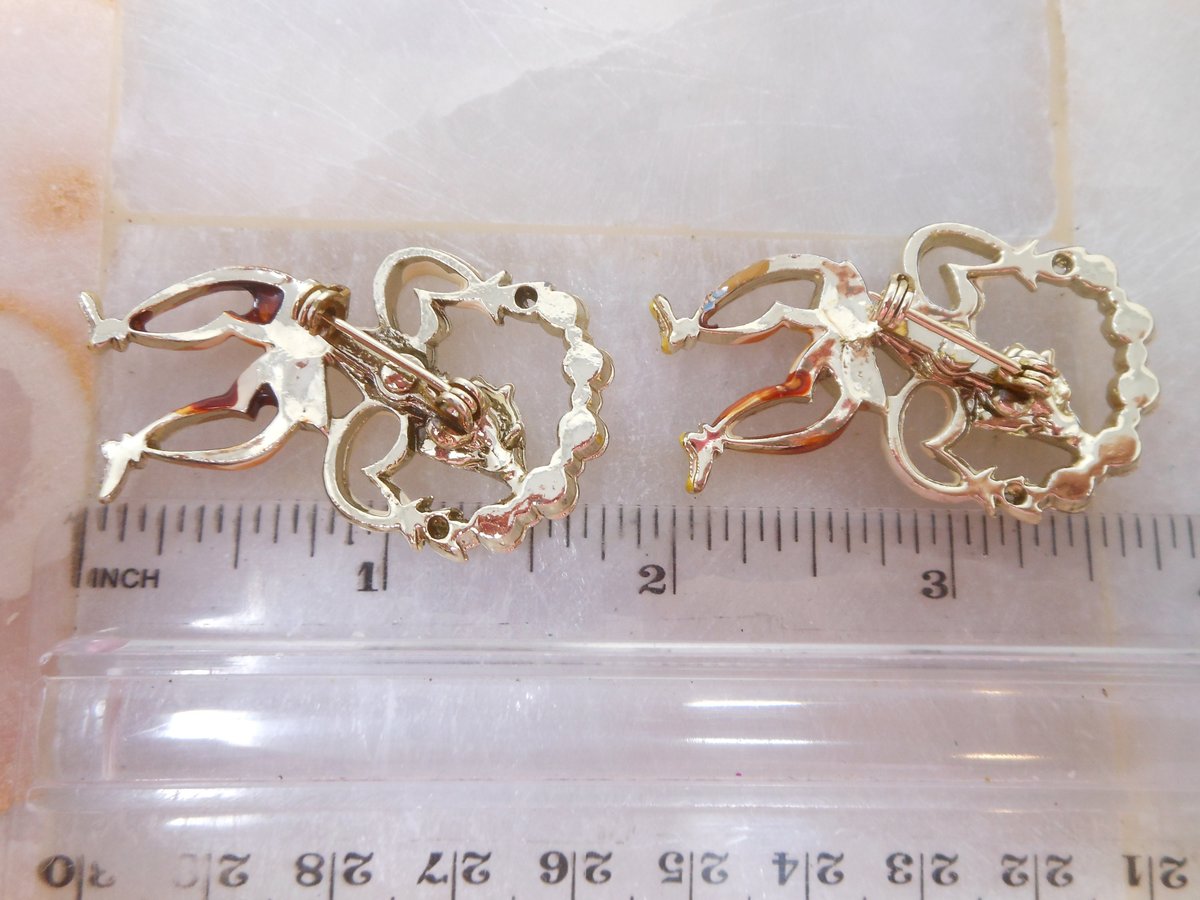 Vintage Jester Clown Scatter Pin Set Brooch Pair Enamel Figural Circus Mardi Gras Renaissance Fair Mid Century Jewelry Gift, VivianJoel.com